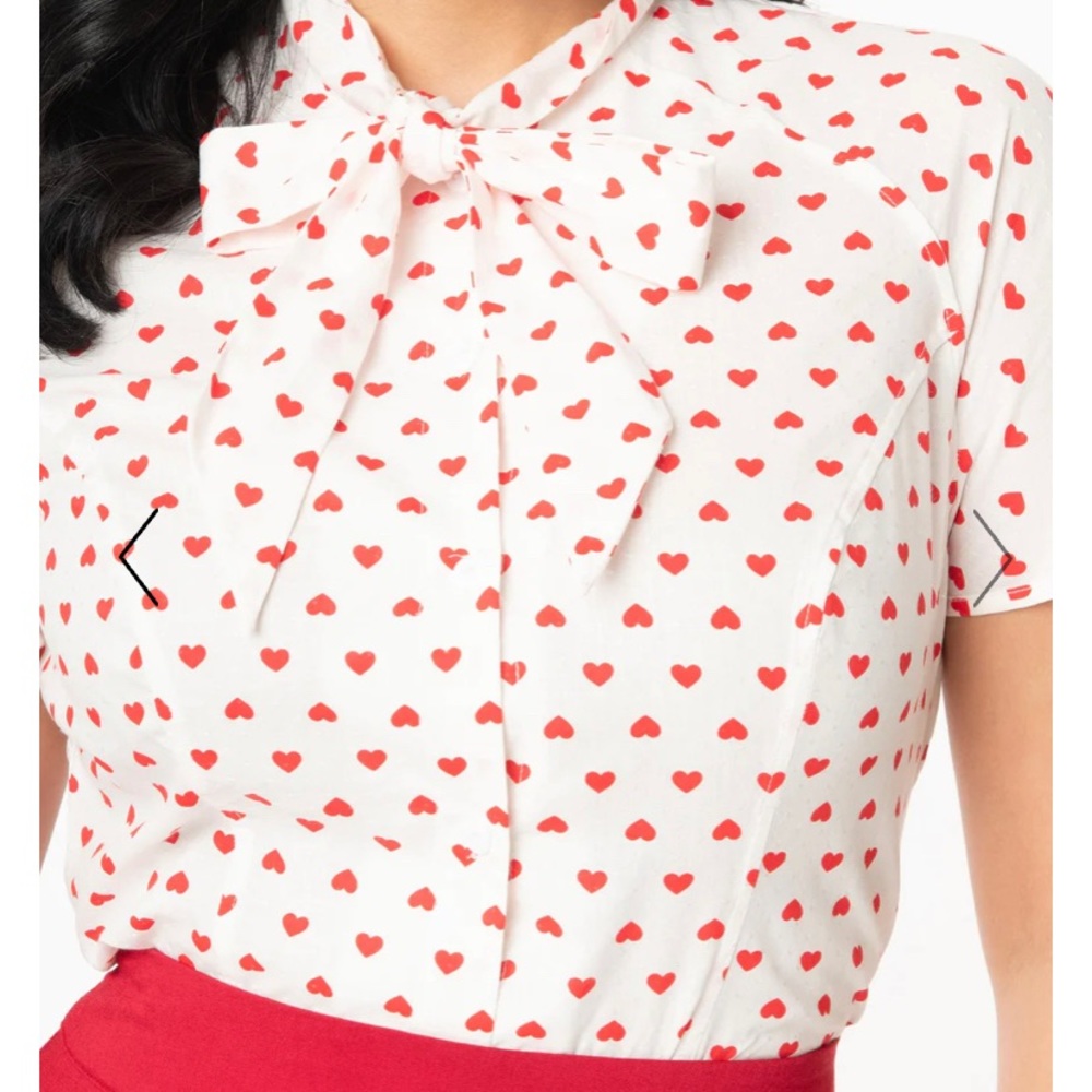 NOT FOR SALE Unique Vintage Hearts Bow Top - Picture 1 of 9